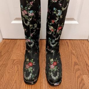 Beautiful floral L'Intervalle knee high boots